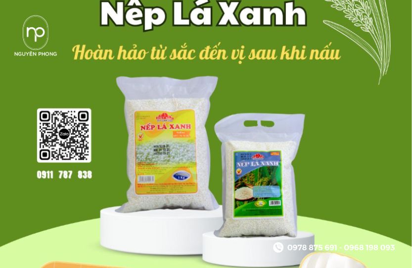 Mẫu tem gạo nếp lá xanh